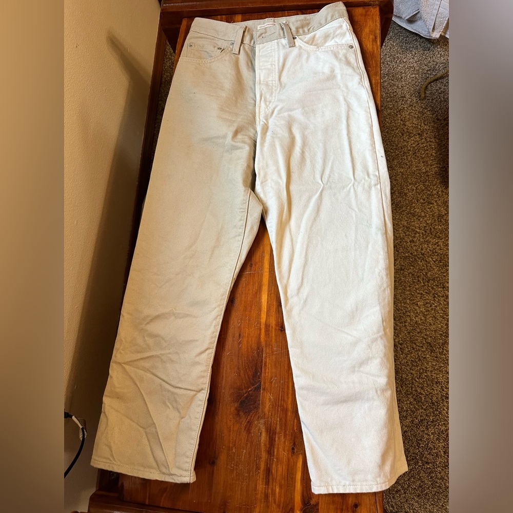 Two Tone Levi Ribcage Straight Jeans